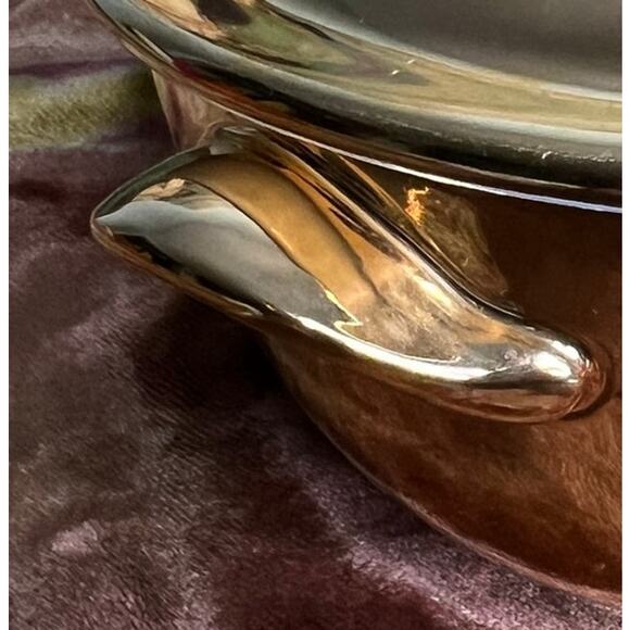 VTG 70s Royal Worcester Lustre Gold 1 Qt Round Covered Casserole Size 23 Shape 5 - Picture 5 of 10